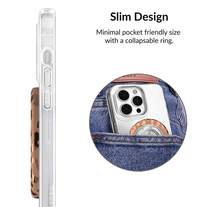 VELVET CAVIAR - Wholesale Phone Grip - MagSafe Grip Ring - Bronze Chrome Leopard