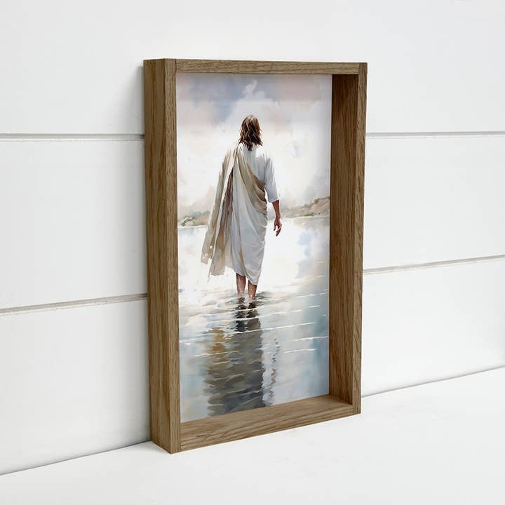 Hangout Home - Wholesale Art Print - Jesus Walking on Water - Jesus Canvas Art - Wood Framed Art
