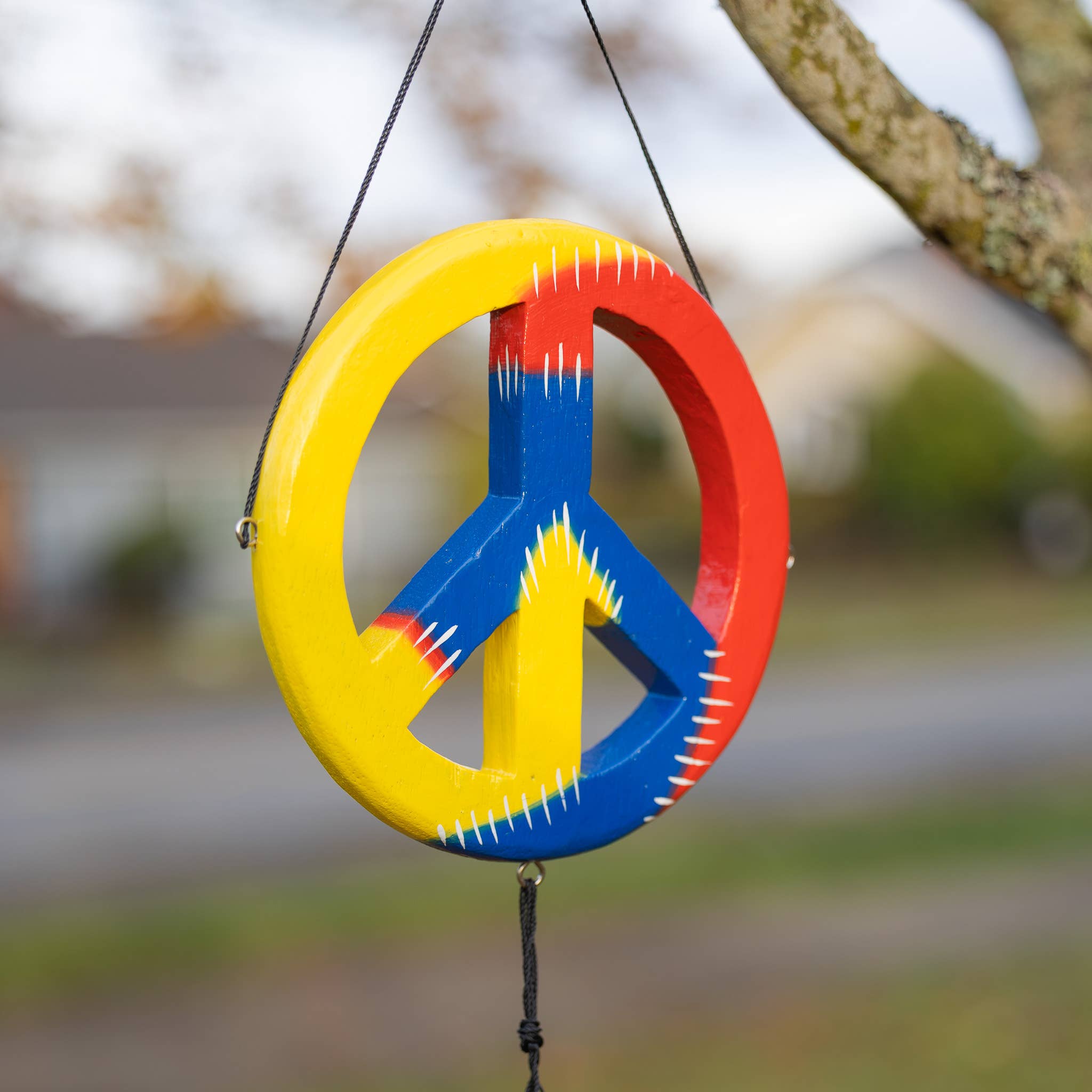 Cohasset Gifts - Wholesale Wind Chime - Peace Sign Bamboo Wind Chime1