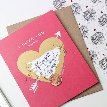 Inklings Paperie - Vendita all'ingrosso Biglietti d'amore - Biglietto gratta e vinci con scritta «Love You More Than»