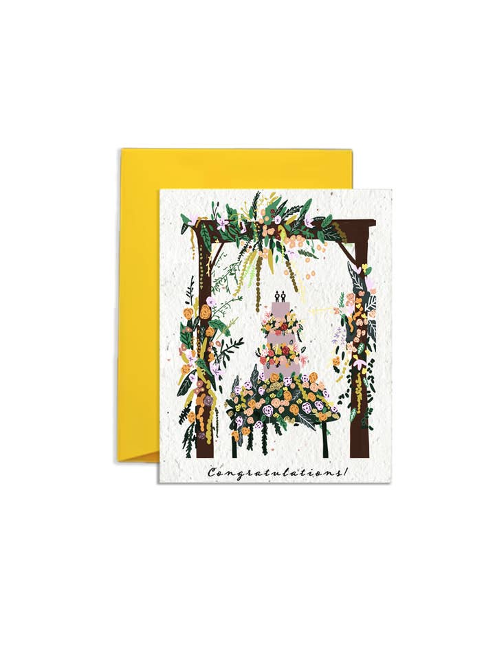 Grooms Blossom & Unite Wildflower Seed Wedding Card for wholesale by Artsy Em