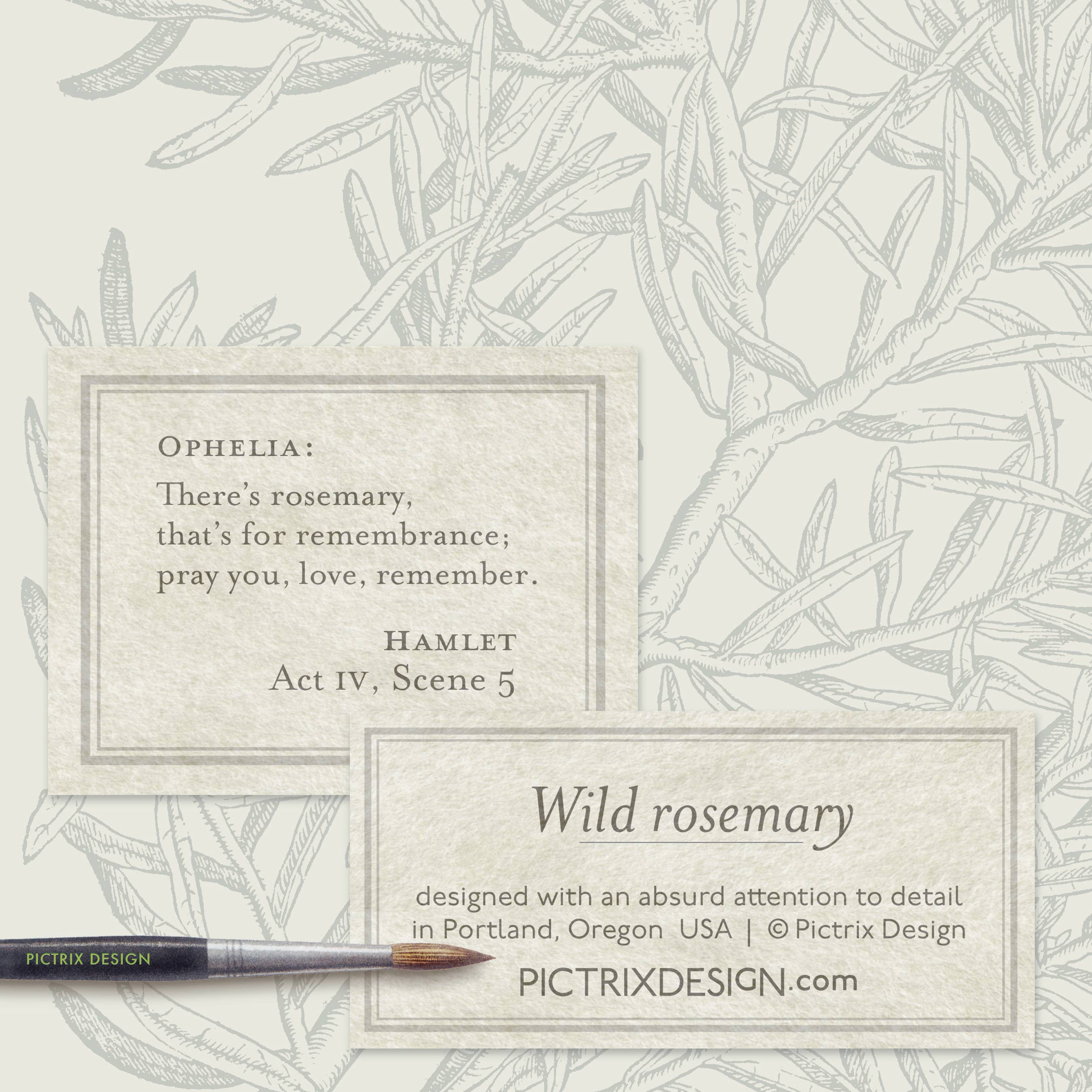 Pictrix Design – Großhandel Beileidskarten – "Wildrosmarin" A6 Beileidskarte5