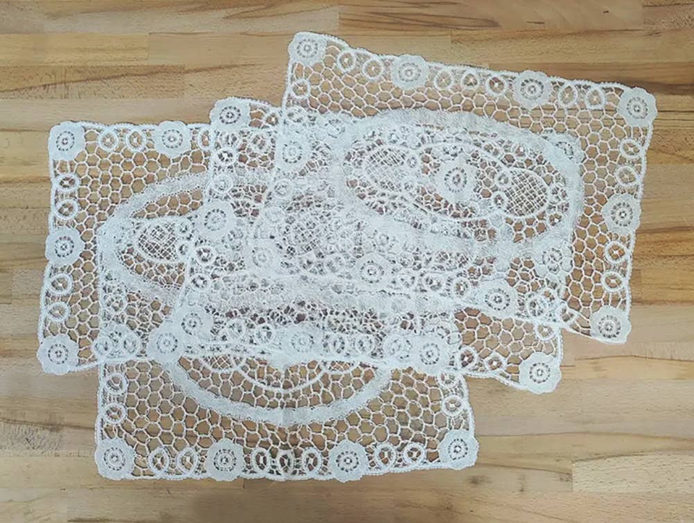 Fennco Styles – wholesale Placemat – White Crochet Delicate Lace 12"x18" Placemat1