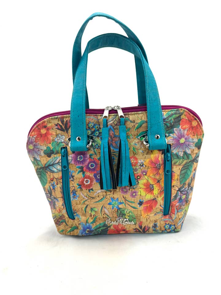 Borsa a tracolla Sherry Lynn in sughero - Floral per la vendita all'ingrosso da parte di Meeks Me Smile Studio