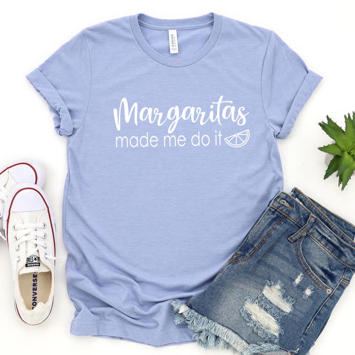 Maglietta da festa di addio al nubilato Margaritas Made Me Do It Drinking per la vendita all'ingrosso da parte di Down Home Tees