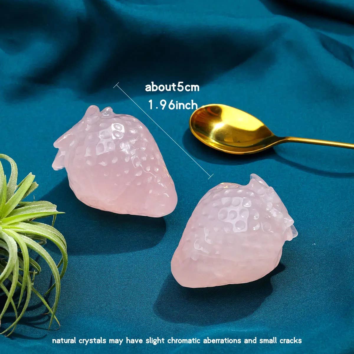 Crystolver (We Cover All Import Fees) - Vente Pierre et cristal de spiritualité - Pierre de Cristal Quartz Rose Fraise (1PC)2