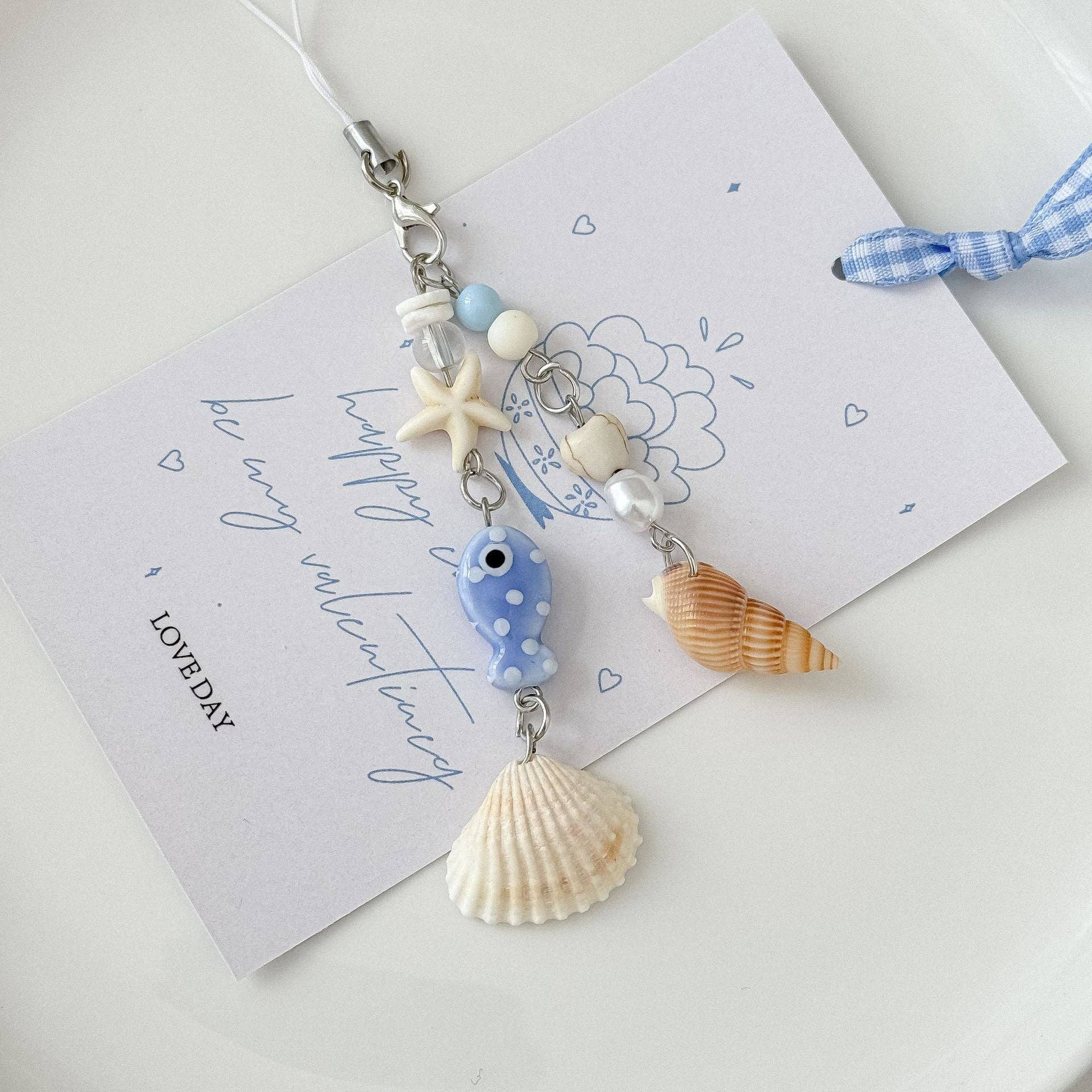 Dipped Shop - Wholesale Keychain - Women's - Cute Seashell Starfish Keychain Bag Charm  DP25C9112