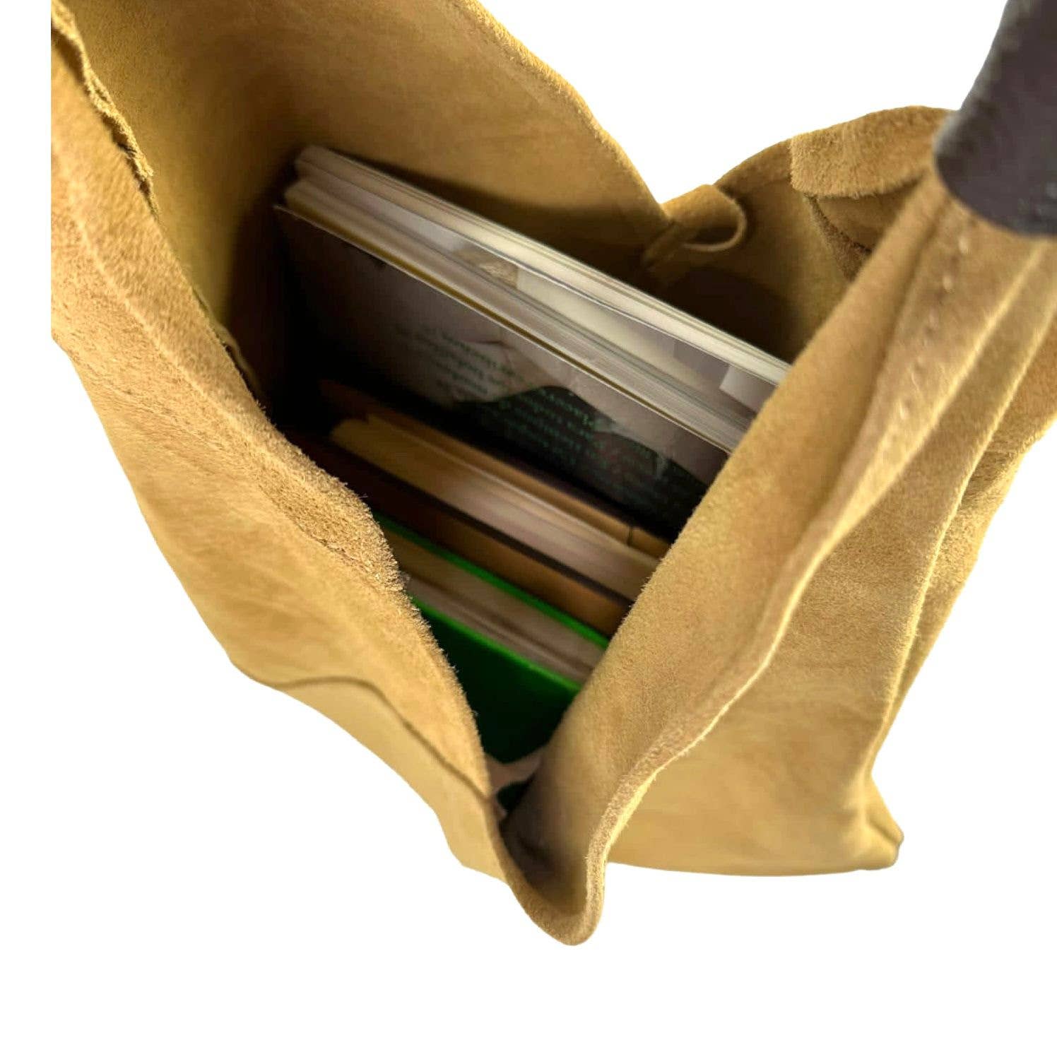 Chenson & Gorett - Wholesale Schoudertas - Dames - Dames schoudertas van suède leer met extra portemonnee14