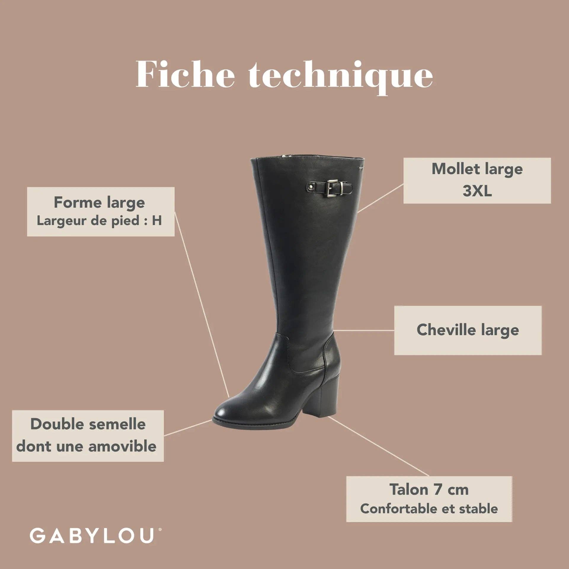 Gabylou - Wholesale Boots - Women's - Wide Calf Boots 3XL - Romy Model4