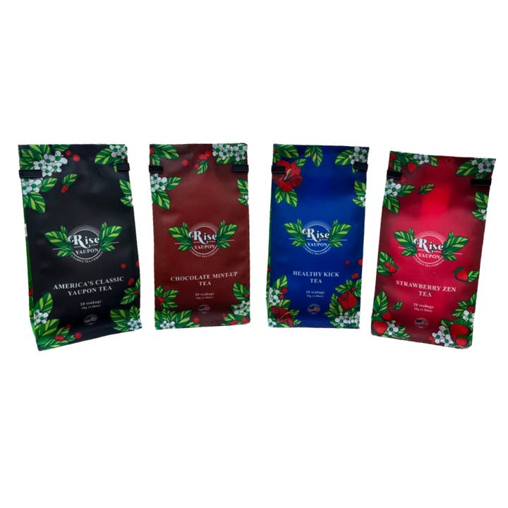 Rise Yaupon Tea - Wholesale Tea Bags - Mixed Case - 12 Pouches of 20 Count Teabags