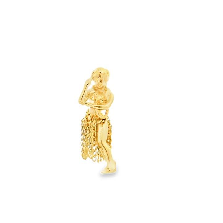 Hula dancer gold charm for wholesale by Elissar Couture