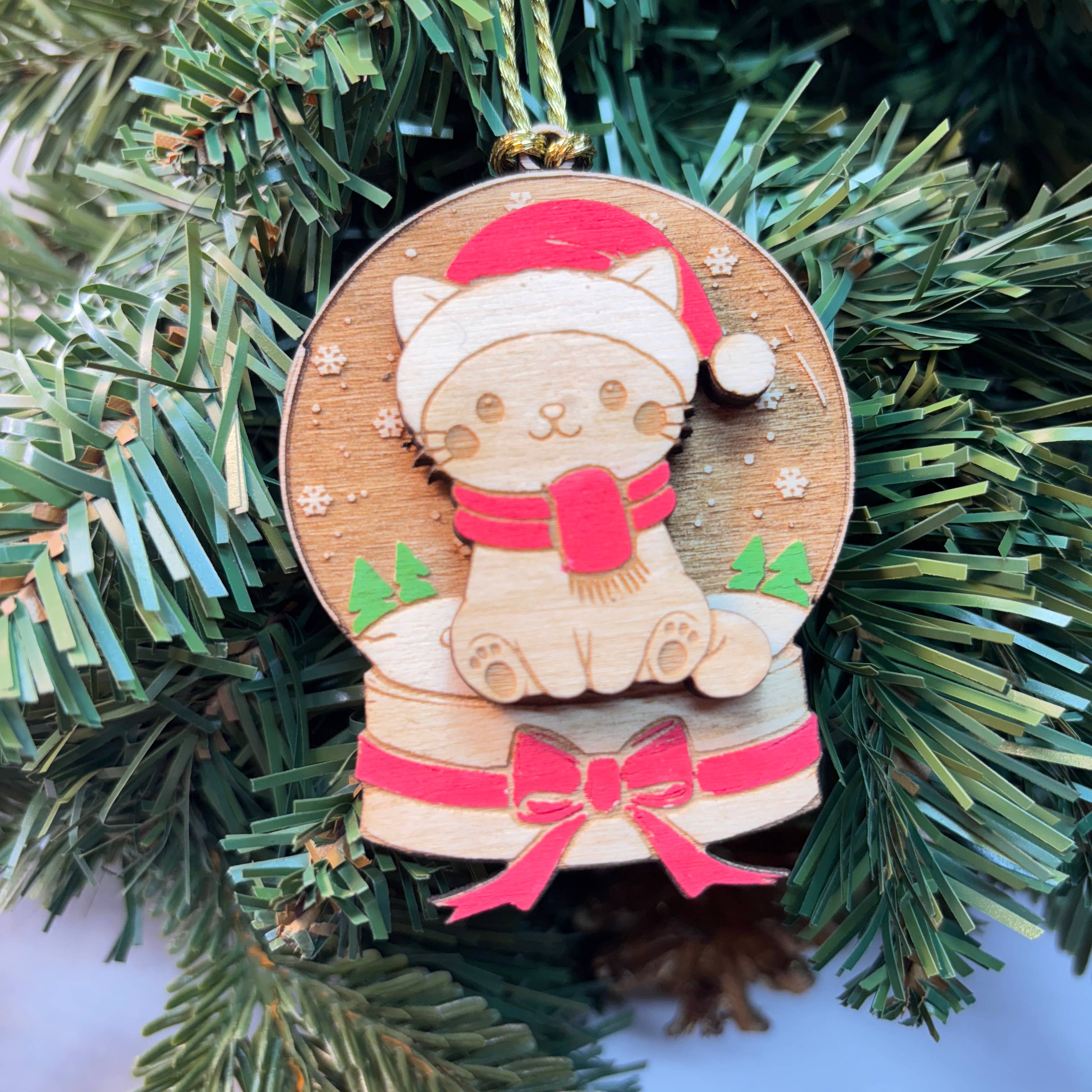 Studio Rima - Wholesale Ornament Set - Cats Christmas Wooden Ornaments - 30pcs - Kittens8