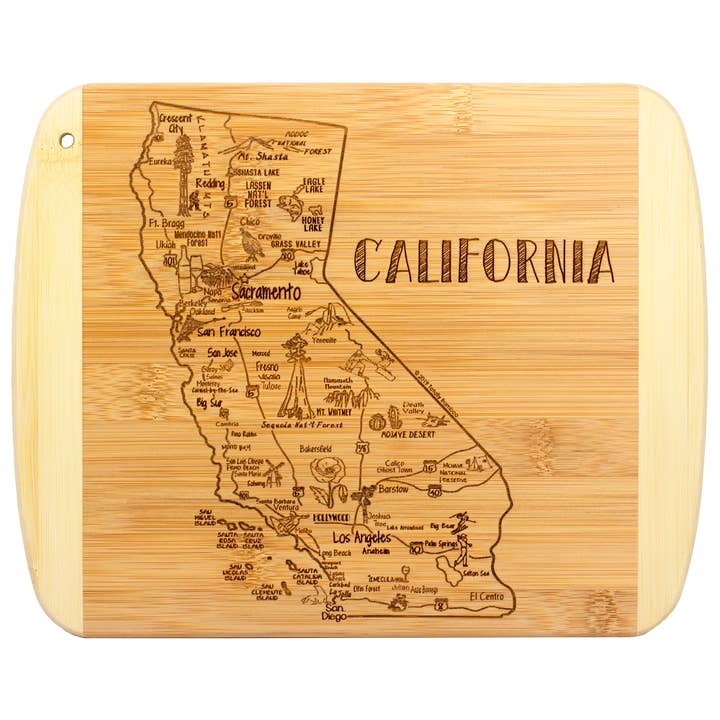 A Slice of Life California Cutting & Charcuterie Board for wholesale by Totally Bamboo