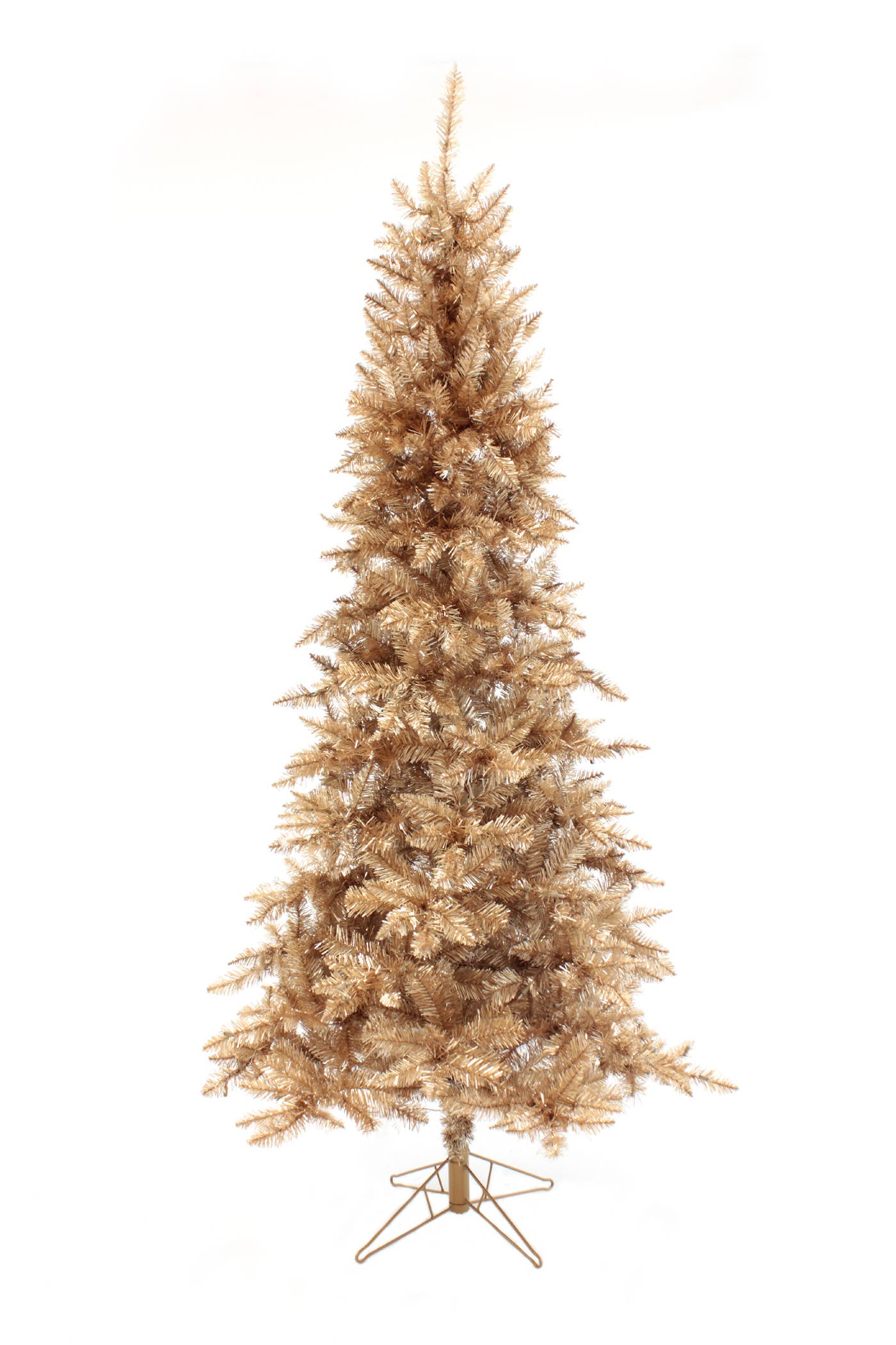 Perfect Holiday - Wholesale Artificial Christmas tree - 6.5' Rose Gold Tree with Metal Stand, 624 Tips, Dia 38"