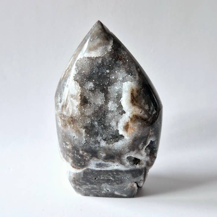 Moonlight Gemstones - Wholesale Spiritual Stone/Crystal - Gemstone Druzy Sphalerite Flame Sculpture #2 - 231g0