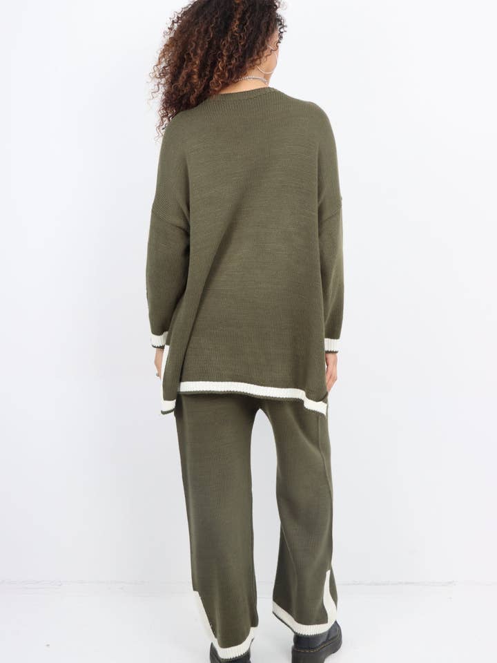 Miss Bold - Wholesale Lounge Set - Women's - Italian Oversized Contrast Trim Knitted Co Ord Set26