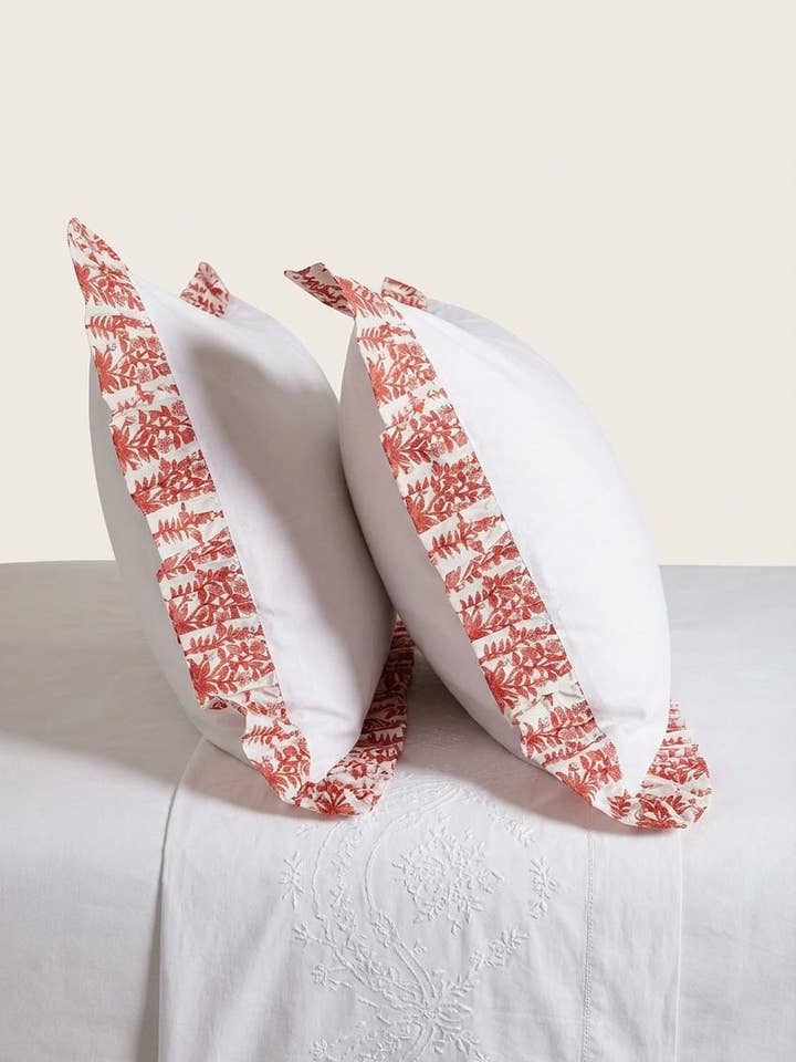 Terracotta Organic Cotton Poplin Pillowcase for wholesale by Kapara London