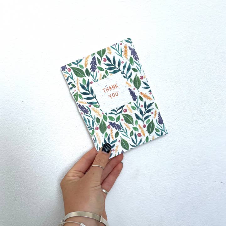 The Flower Girl Studios – Großhandel Dankeskarten – Pflanzbare Karten — Dankeschön-Grußkarte aus nachhaltigem Samenpapier