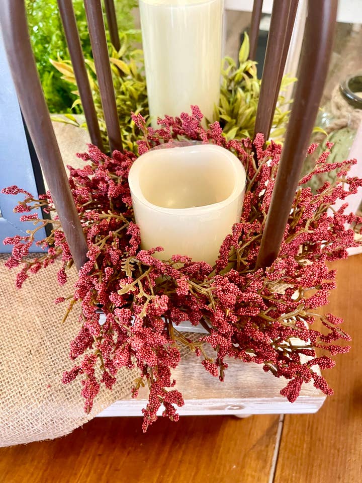 GROS Anneau de Bougie Rouille Astilbe 9 Pouces pour la vente par Vintage Market & Co