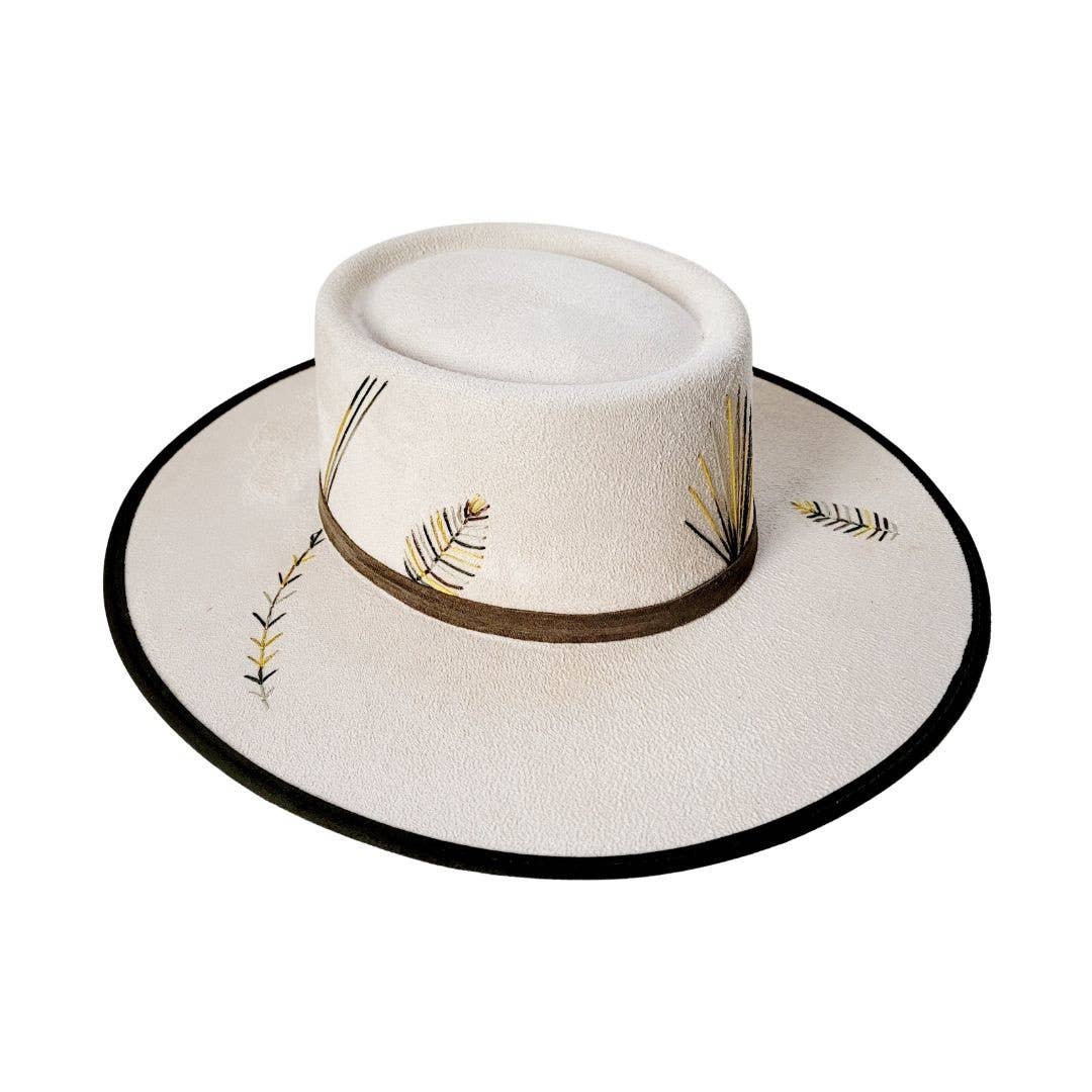 Bege e verde Chapéu feminino REESE Crown Crown Verde e Bege para venda a revendedores na Faire7