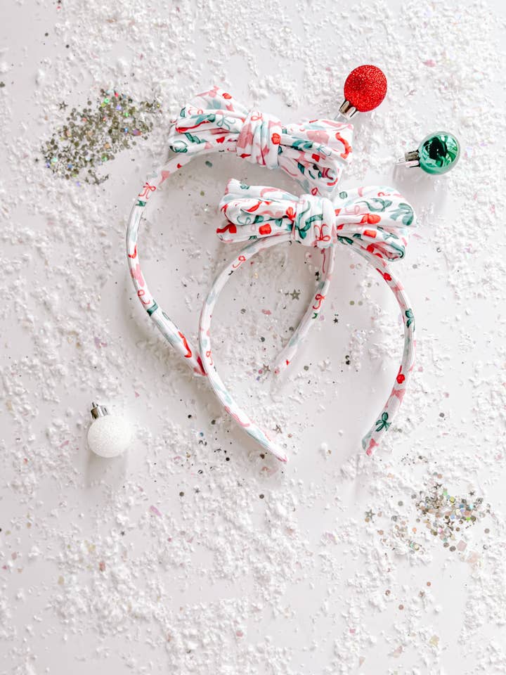 Holiday Bows Bow Headband for wholesale by Evie Pearl Handmade LLC