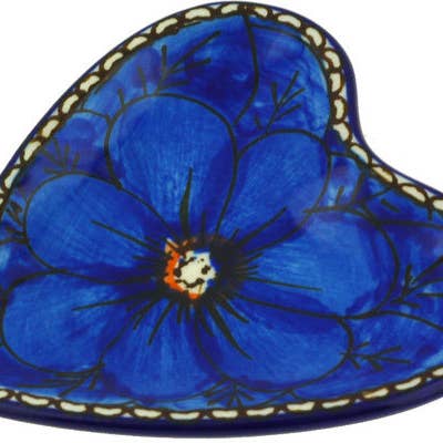 Sachet à thé ou assiette citron 3" Coquelicots Cobalt Thème UNIKAT pour la vente par Polmedia Polish Pottery