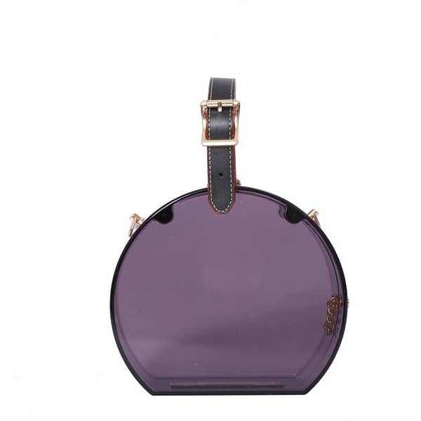 Nima Accessories Inc - Wholesale Crossbody Bag - Women's - Ladies Clear See Thru Round Shape Acrylic Bag Handbag