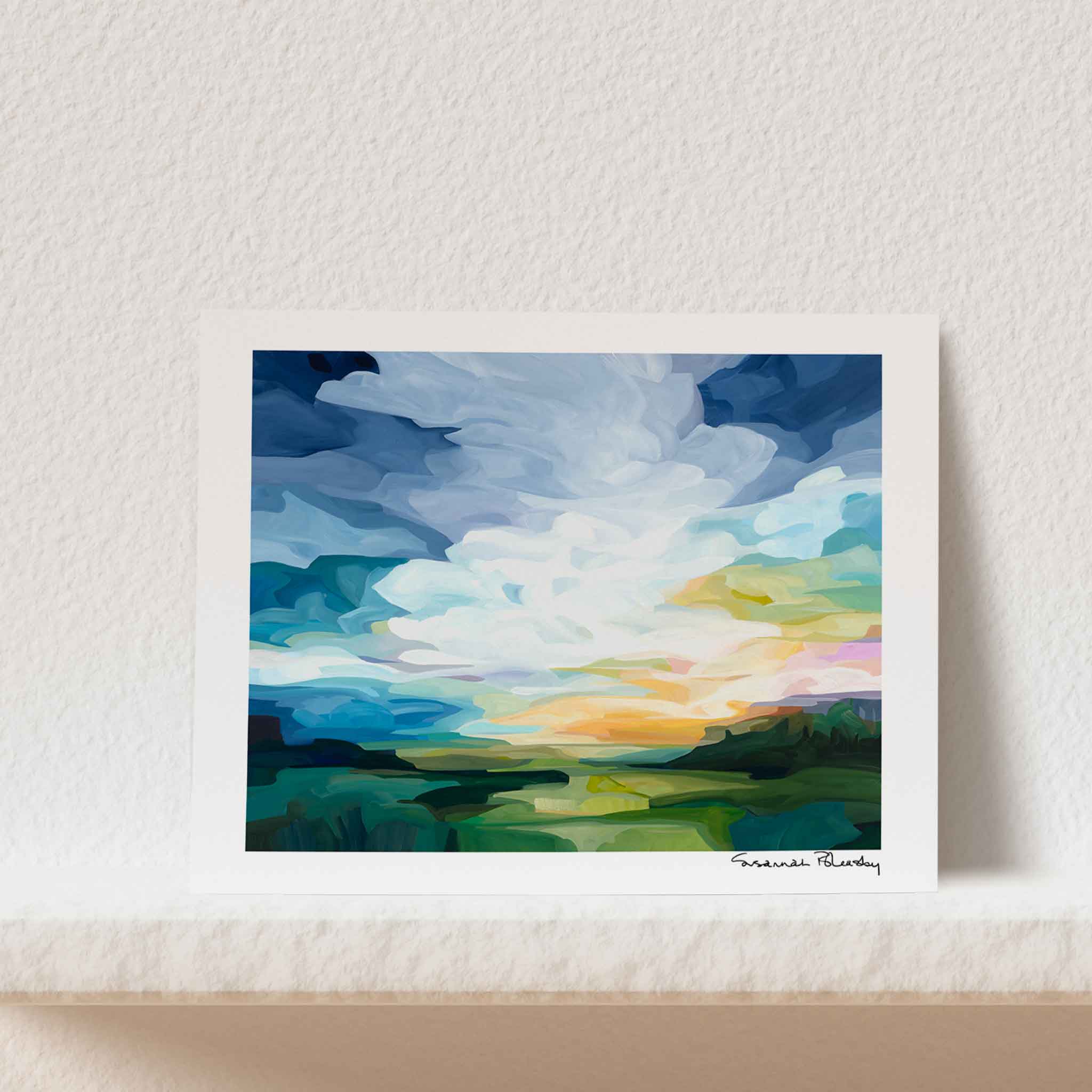 Susannah Bleasby Art – wholesale Art print – 'One Fine Day' | Sunrise painting art print3