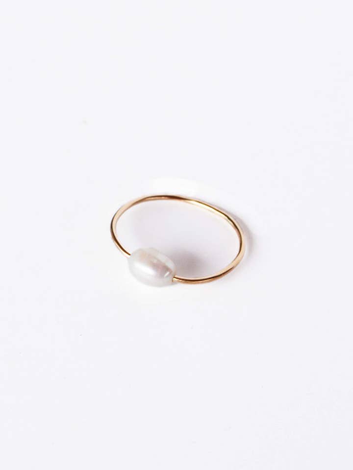 Floating Pearl Ring for wholesale by Gem & Blue