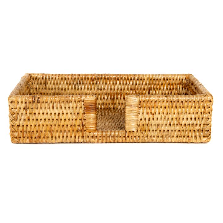Artifacts Trading Company – wholesale Napkin holder – Rattan Guest Towel Holder with Cutout – Napkin Tray