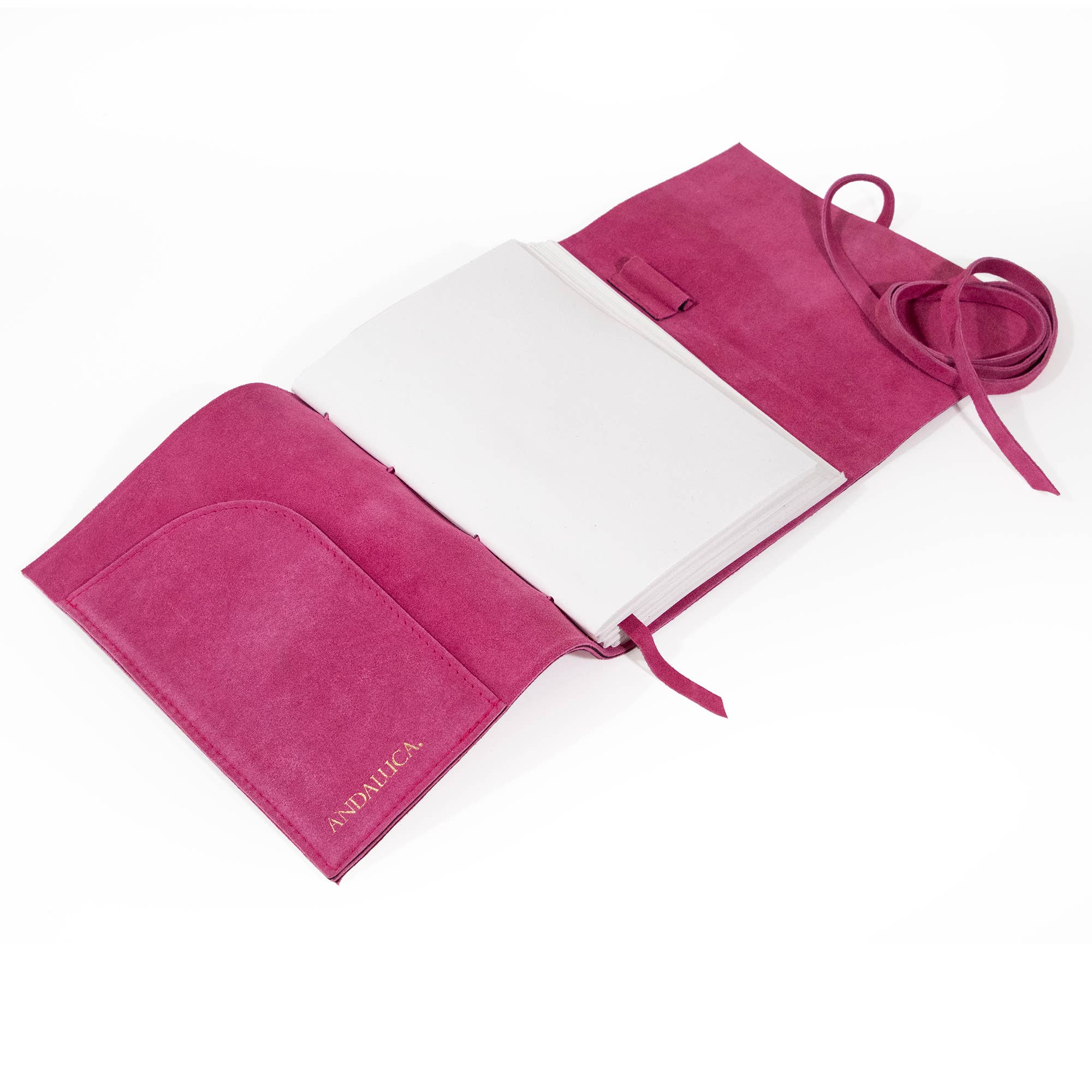 Andaluca - Wholesale Journal/Diary - Fuchsia Suede Journal w/ Organic Cotton Paper: Large2