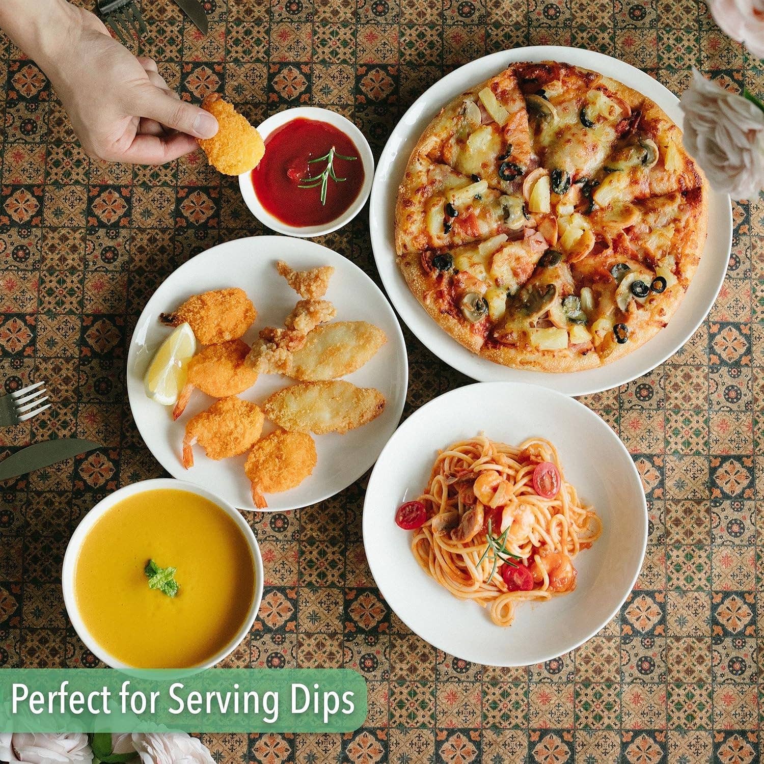 Brew To A Tea – Engroshandel Skål til krydderier/dip – BTaT Keramiske Dipskåle Sæt med 12, 3 Oz Hvide Skåle5