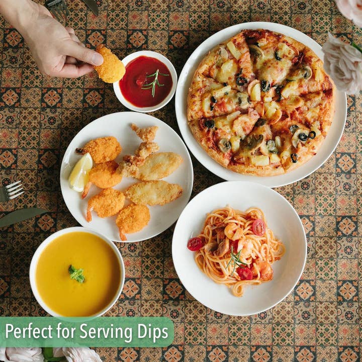 Brew To A Tea - Wholesale Sausjes/dipschaal - BTaT Keramische Dipkommen Set van 12, 3 Oz Witte Kommen5