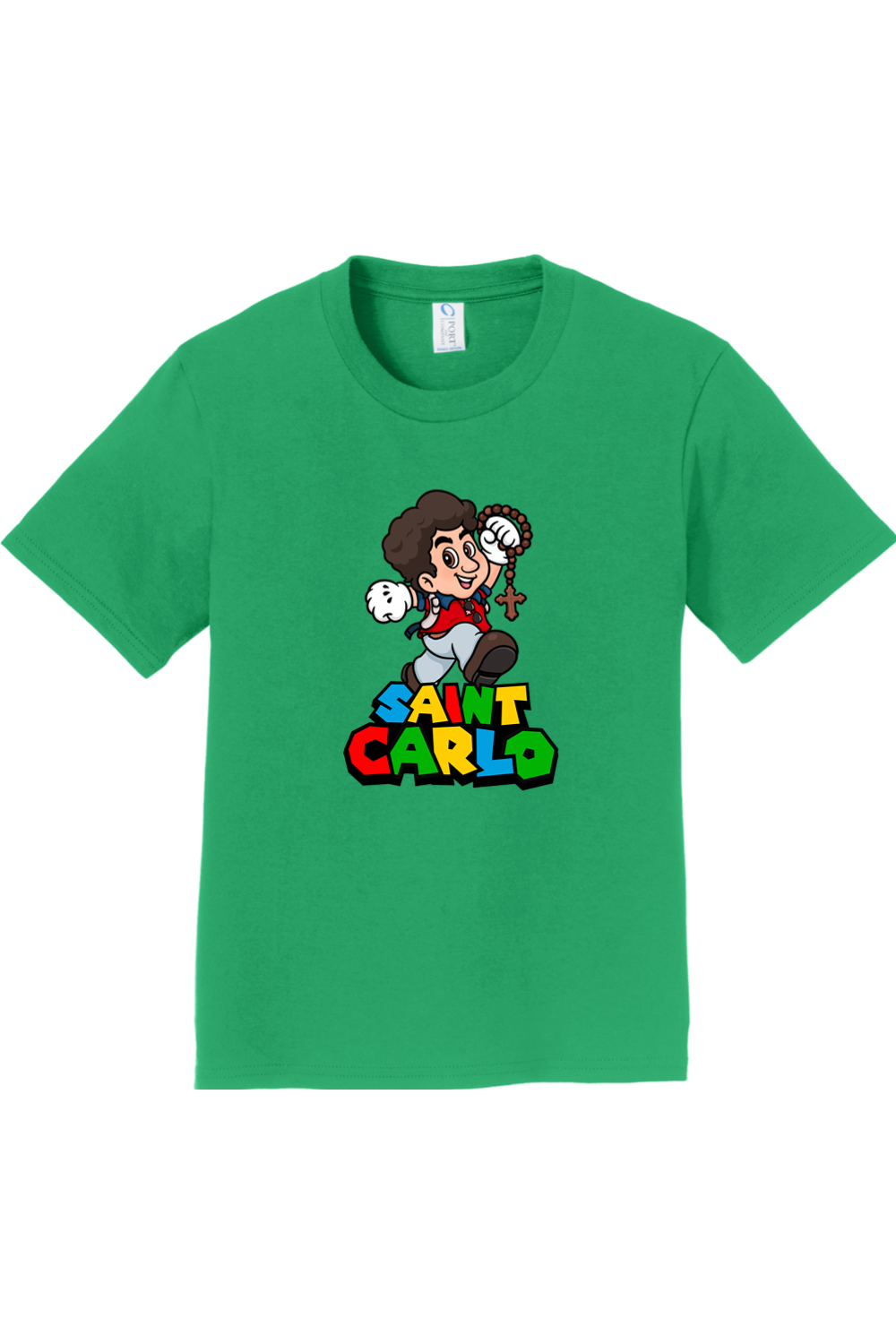 Sock Religious - Wholesale Screen Printed T-Shirt - Kids - Super St. Carlo Acutis Youth T-Shirt5
