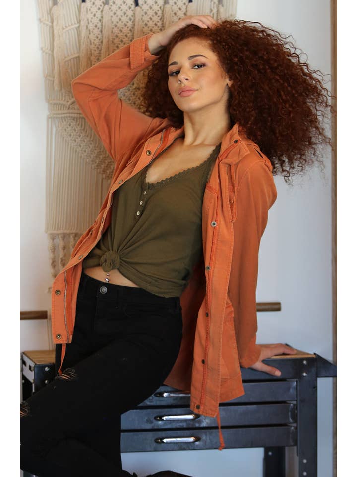 ANGIE - Wholesale Jacket - Women's - SJ629-ASIS TENCEL UTILITY JACKET18