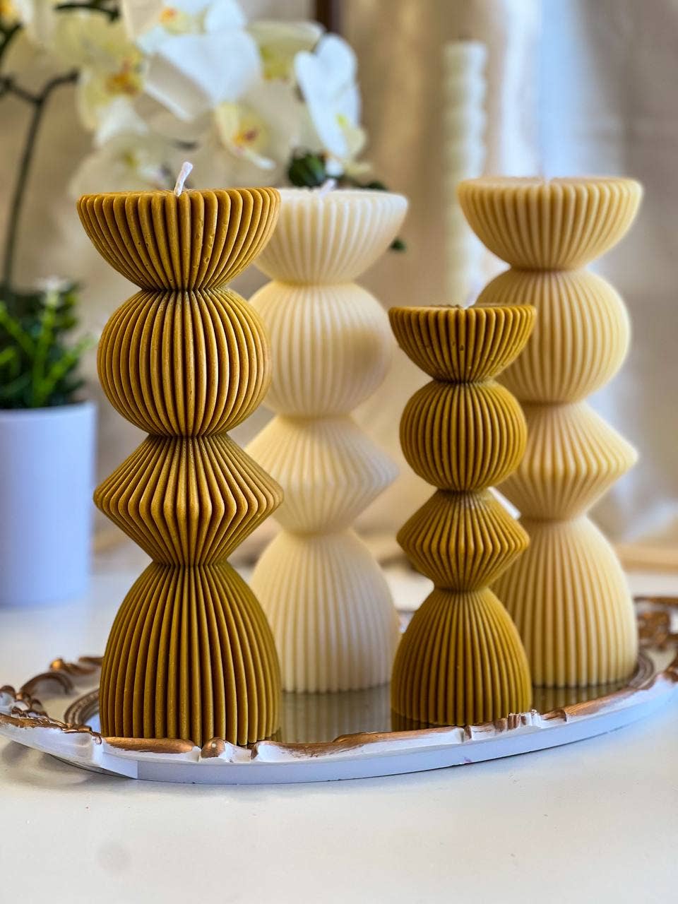 Agaboo Candle - Vente Bougies originales - Bougies à piliers côtelés surdimensionnées en deux tailles4