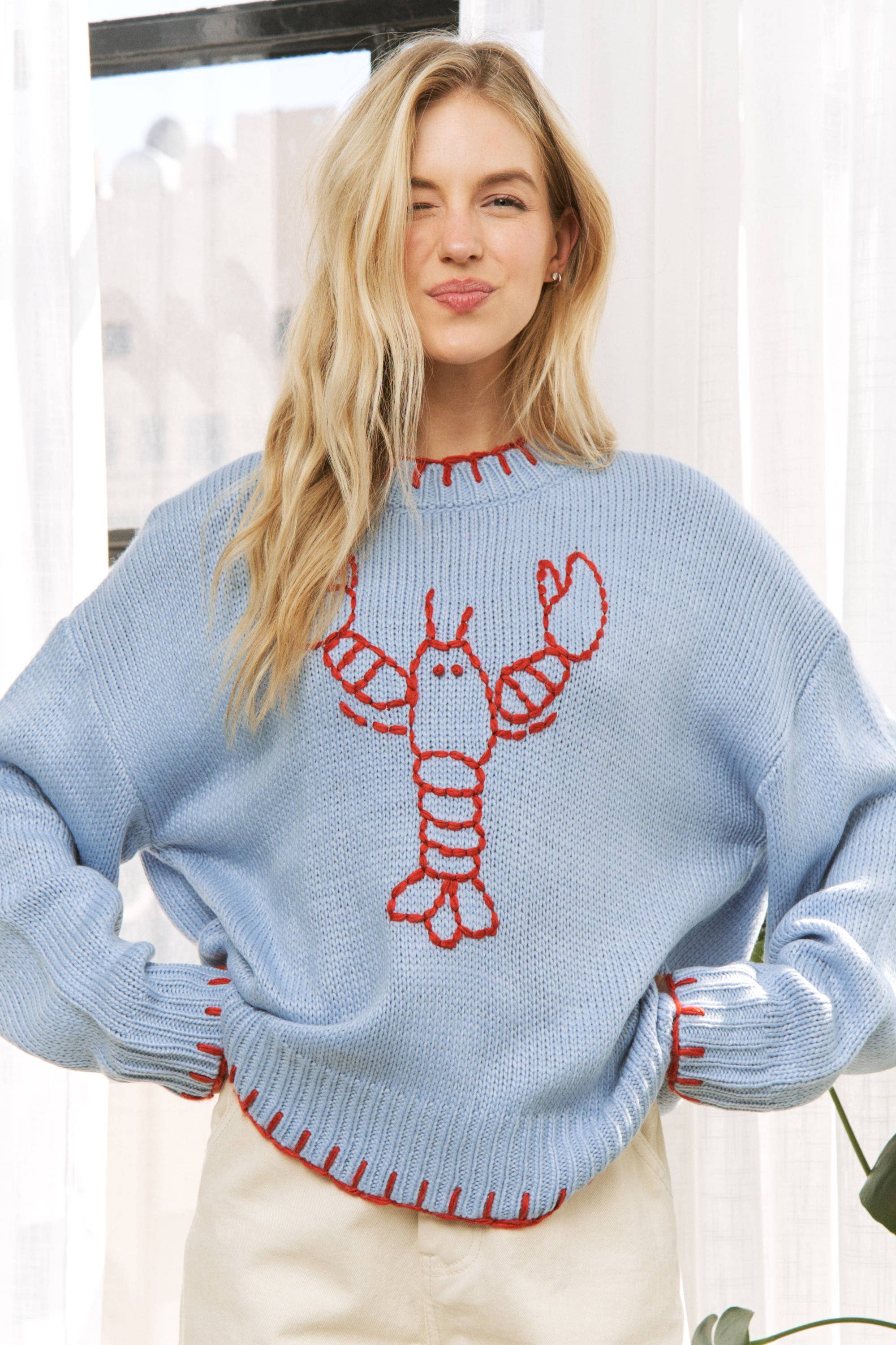 Sweet Generis - Wholesale Knit Sweater - Women's - MY LOVELY LOBSTER CASUAL PULLOVER SWEATER1