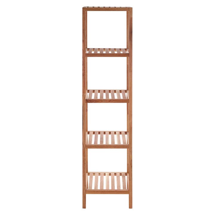 5 Tier Walnut Wood Bathroom Shelf Unit for wholesale by Interiors by Premier