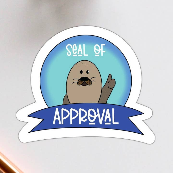 Zegel van goedkeuring Funny Animal Pun Vinyl Sticker voor wholesale door Stick With It Sticker Co