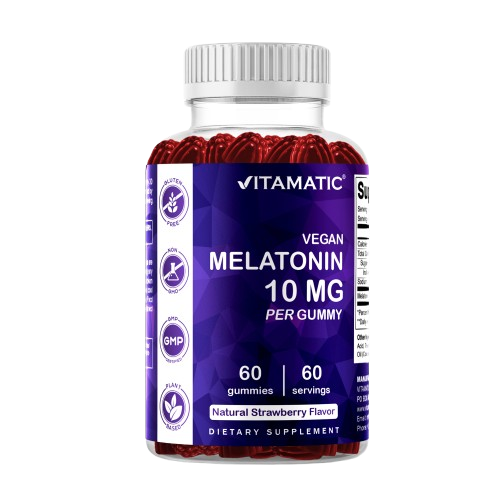 Vitamatic - Vente Supplément oral/vitamine - Vitamatic Mélatonine 10 mg | 60 Gummies véganes0