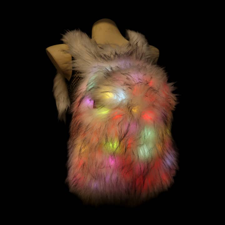 LED faux fur rygsæk for engroshandel hos Western Fashion