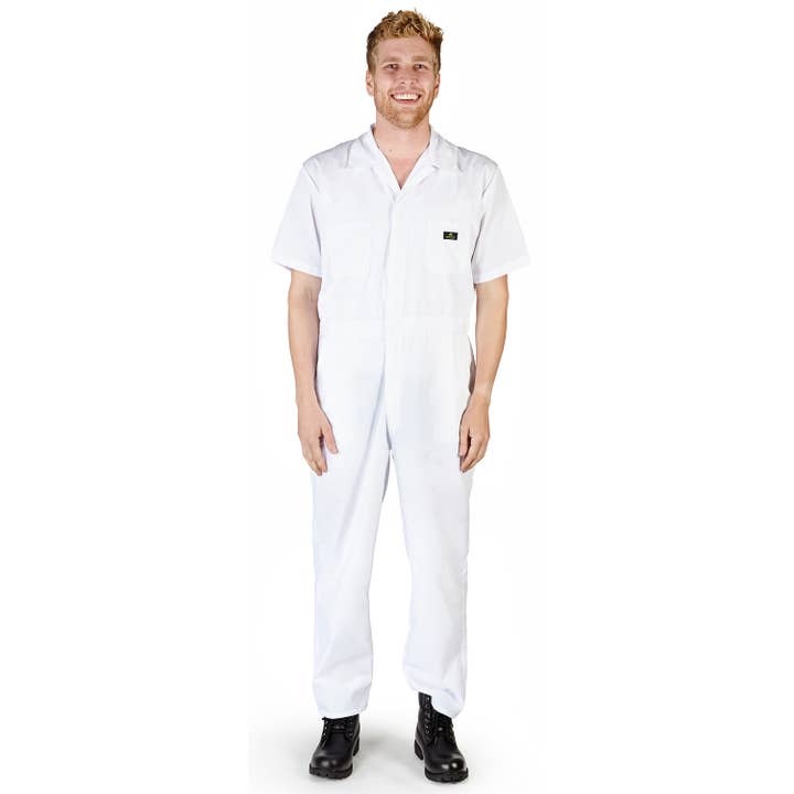 Natural Workwear werkoverall voor heren 38873 wit voor wholesale door Eastern Off Price