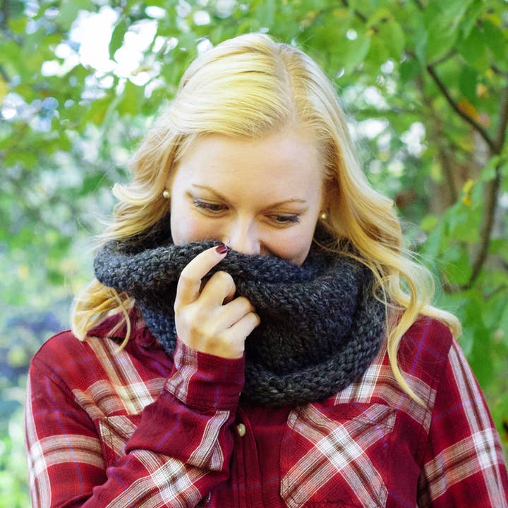 The Sierra Cowl for wholesale by Wo-He-Lo Knitwear