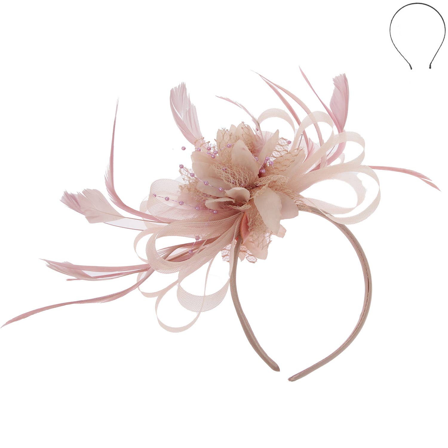 SP Sophia Collection - Wholesale Fascinator Hat - Women's - Floral Fascinator Headband w/ Side Loops & Feathers9