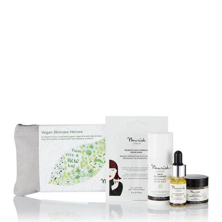 NOURISH LONDON - Wholesale Facial Care Set/Kit - Vegan Skincare Heroes Gift and travel set
