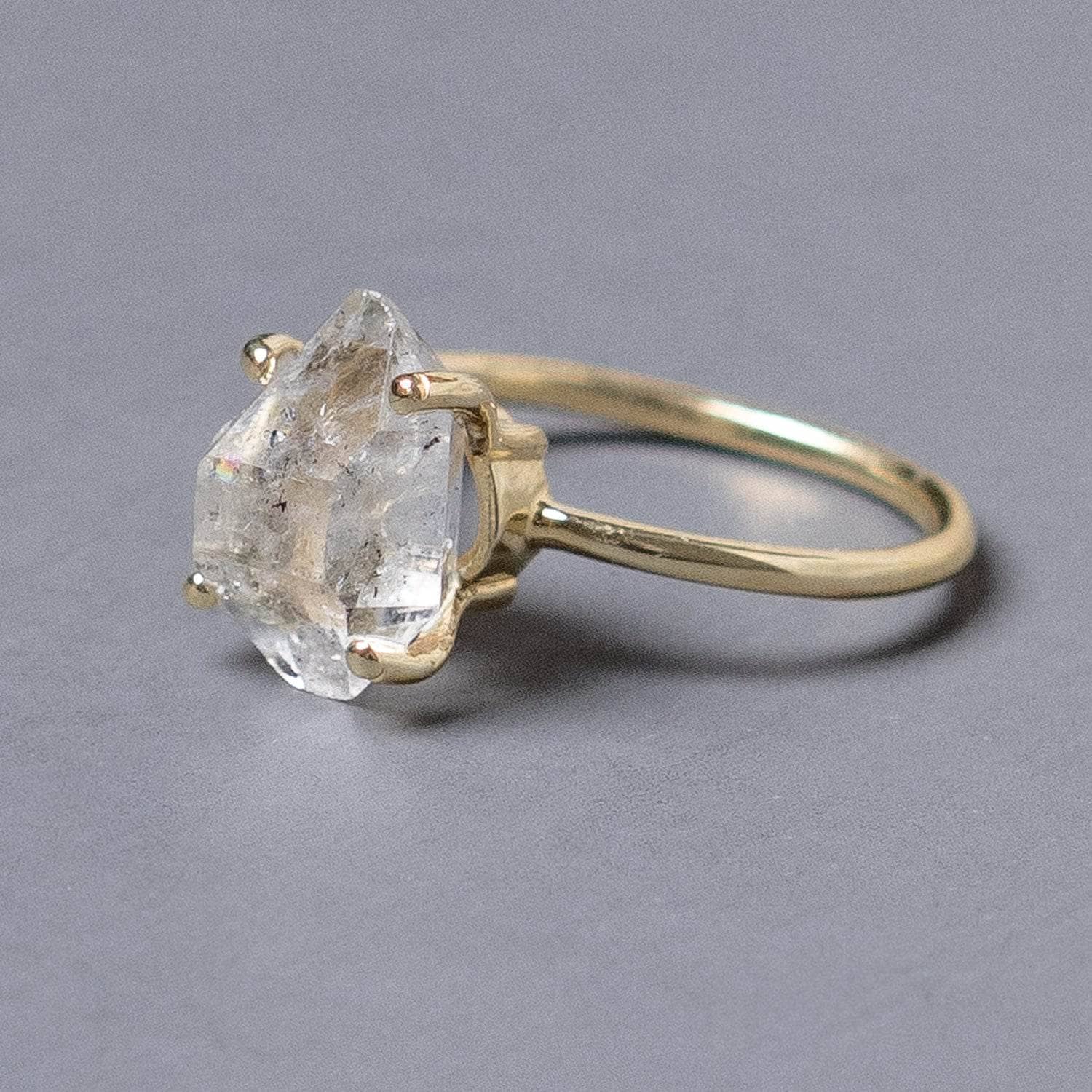 Tiny Rituals - Wholesale Single Stone/Solitaire Ring - Clear Quartz Raw Freeform Gold or Silver Ring3