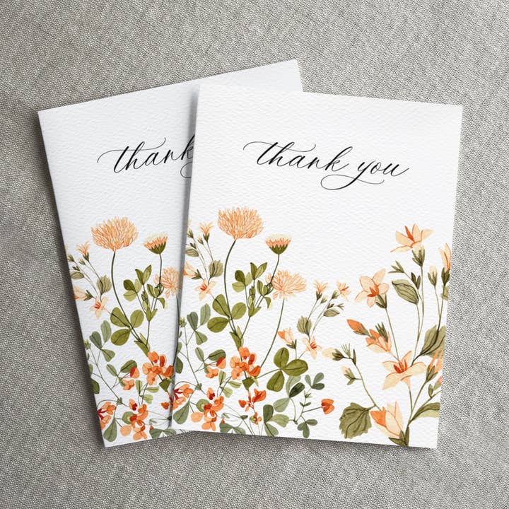 Blue Thistle - Wholesale Thank You Card - Thank You Floral Greeting Card, Plant thanks, Greenery2