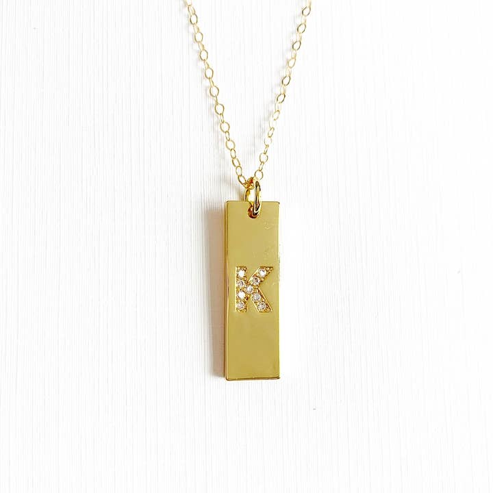 True by Kristy Jewelry - Wholesale Pendant/Charm Necklace - Initial Tag Personalized Necklace Gold Filled