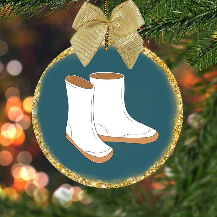 Shrimp boots Christmas ornament for wholesale by on the Bayou
