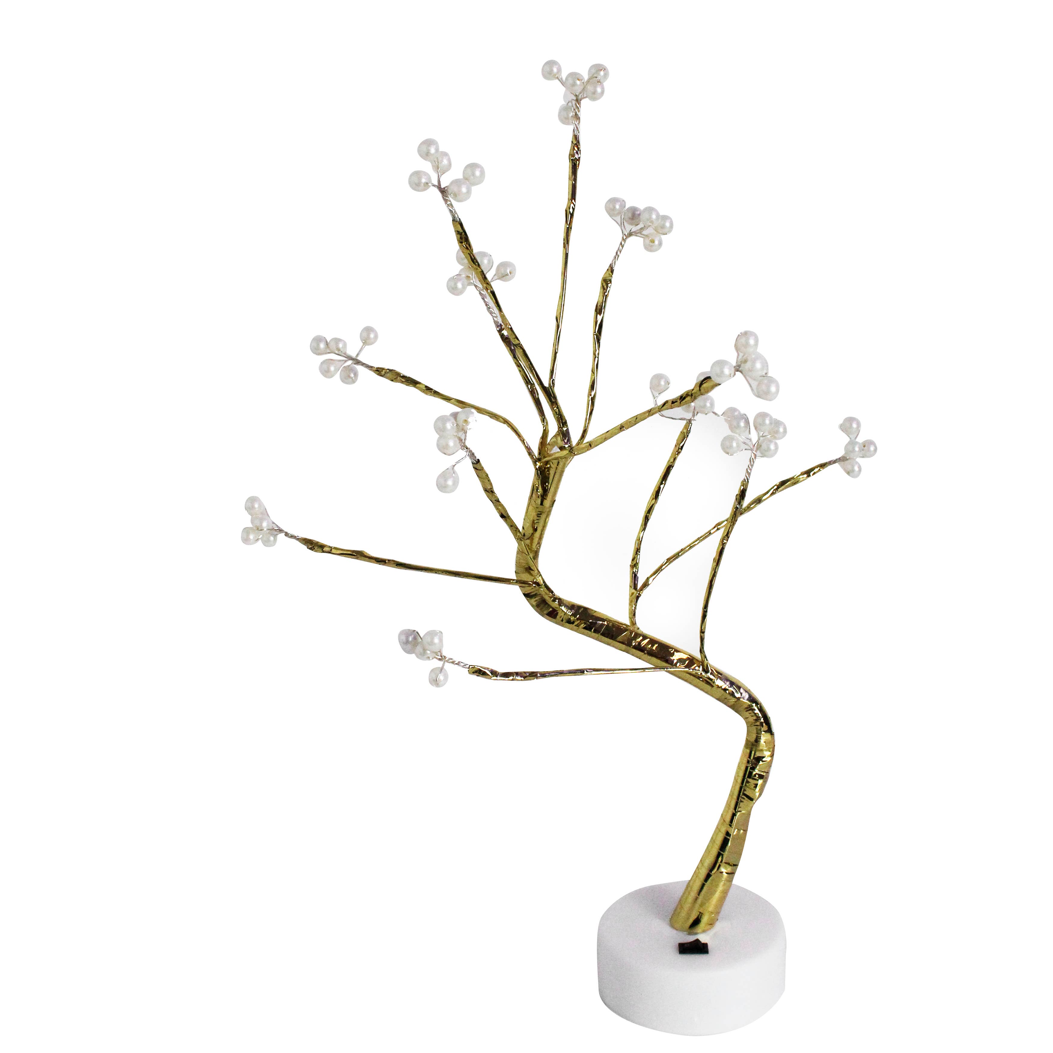 Perfect Holiday - Vendita all'ingrosso Fili di luci - Luci ad albero 60LED con lampadine a perla, a batteria, bianco caldo3